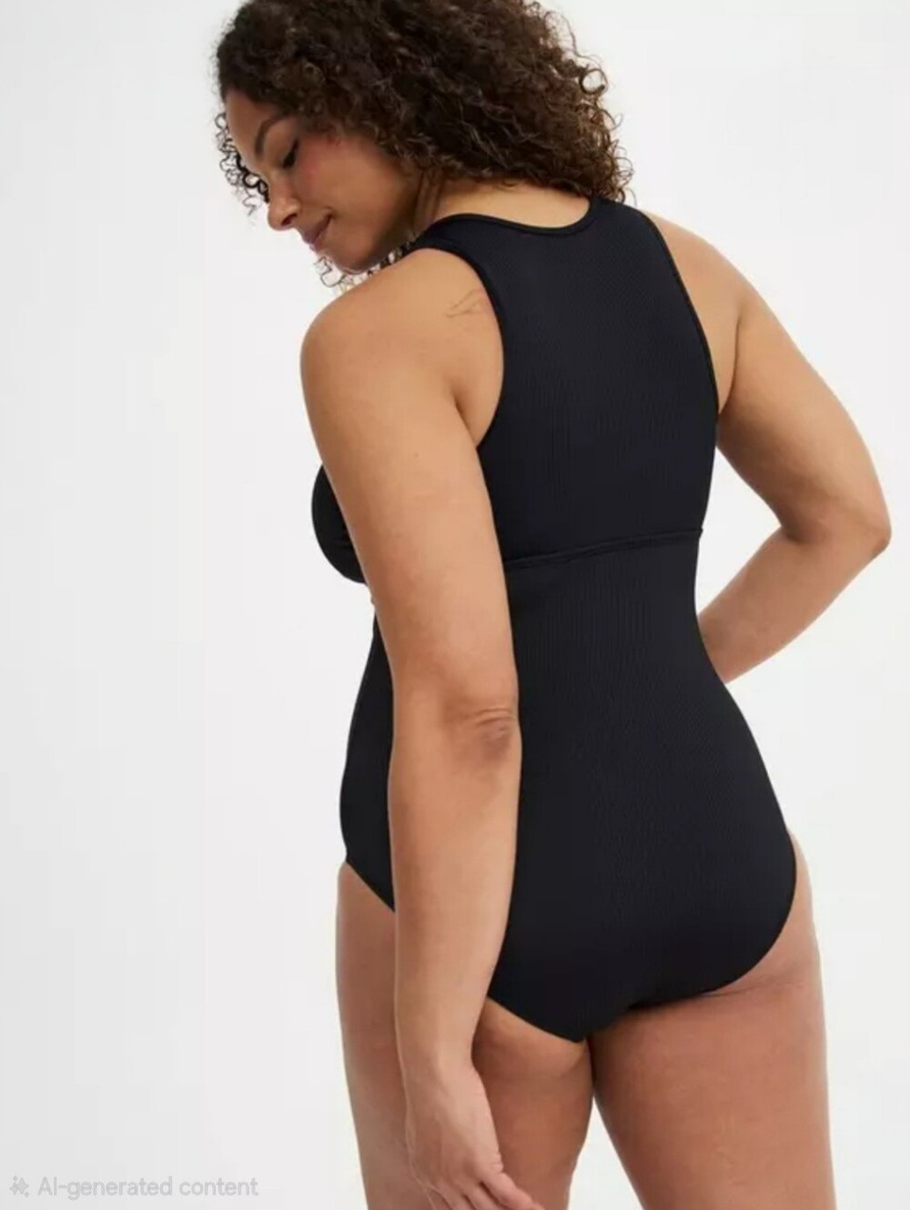 Torrid Size 2 Wireless Black Henley Swimsuit - Picture 2 of 6